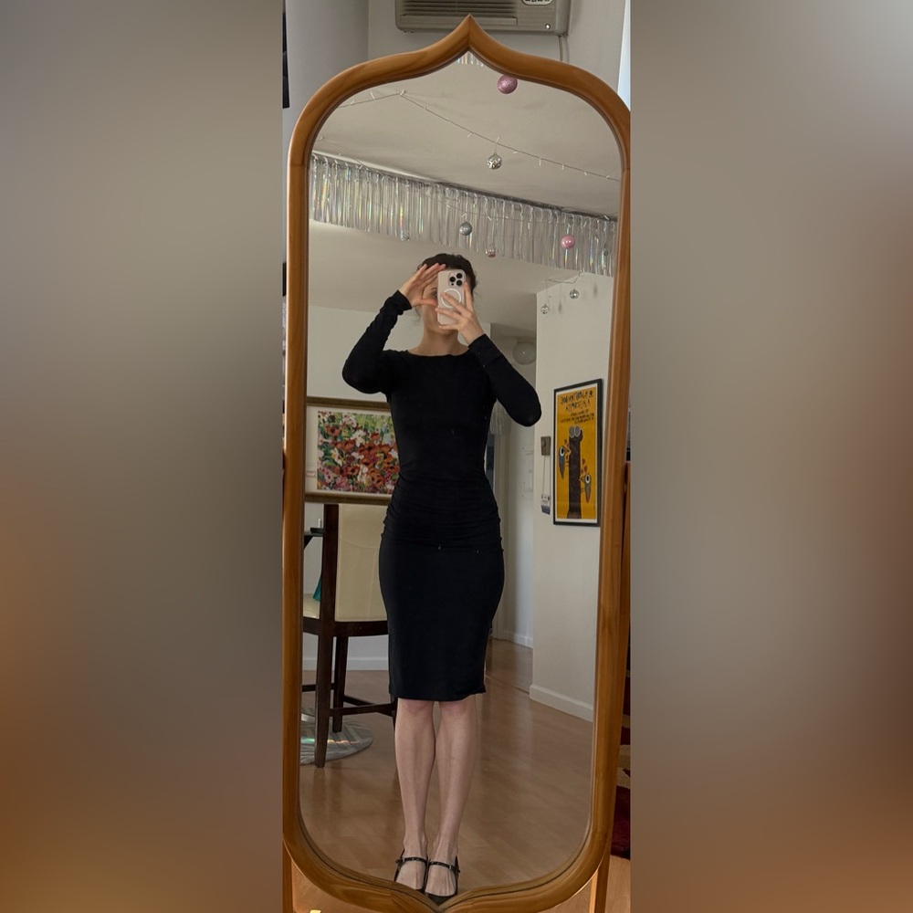 Maxi bodycon black dress